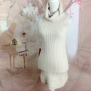 Tahari Cable Knit Sleeveless Turtleneck Tunic